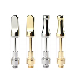 Metal Tip Sliver Golden Metal Flat Tip Presst Fit Lead Free 510 Thread Cart 0.5 1 ml Ceramic Empty Vape Cartridge