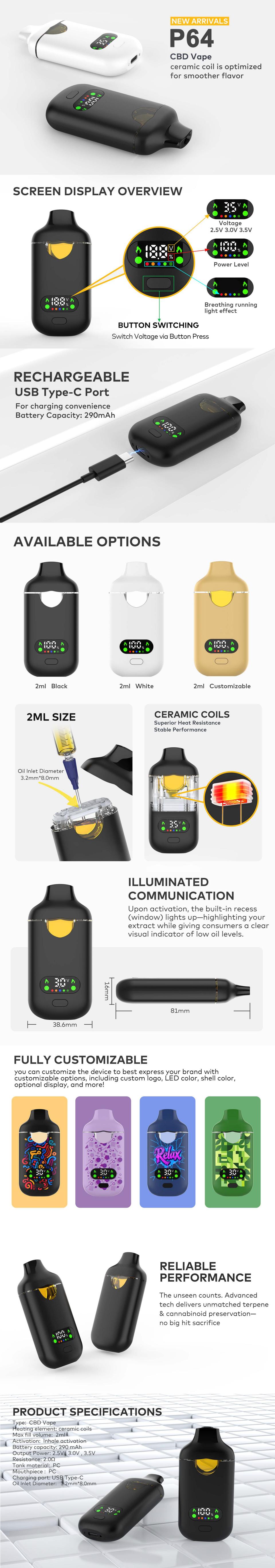 Palm LED Empty Vape Pod