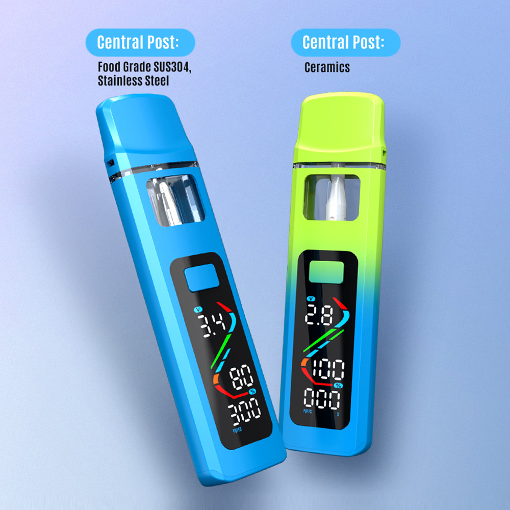 CBD Thc AIO Full Display Screen Custom Puffs Blinkers Preheat Ceramic 1/2 ml Type-C Disposable Empty Vape