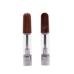 Wholesale 510 Thread Ceramic Center Post Round Falt Wood Drip Tip 0.5ml 1ml Capacity S316 Vape Cartridge